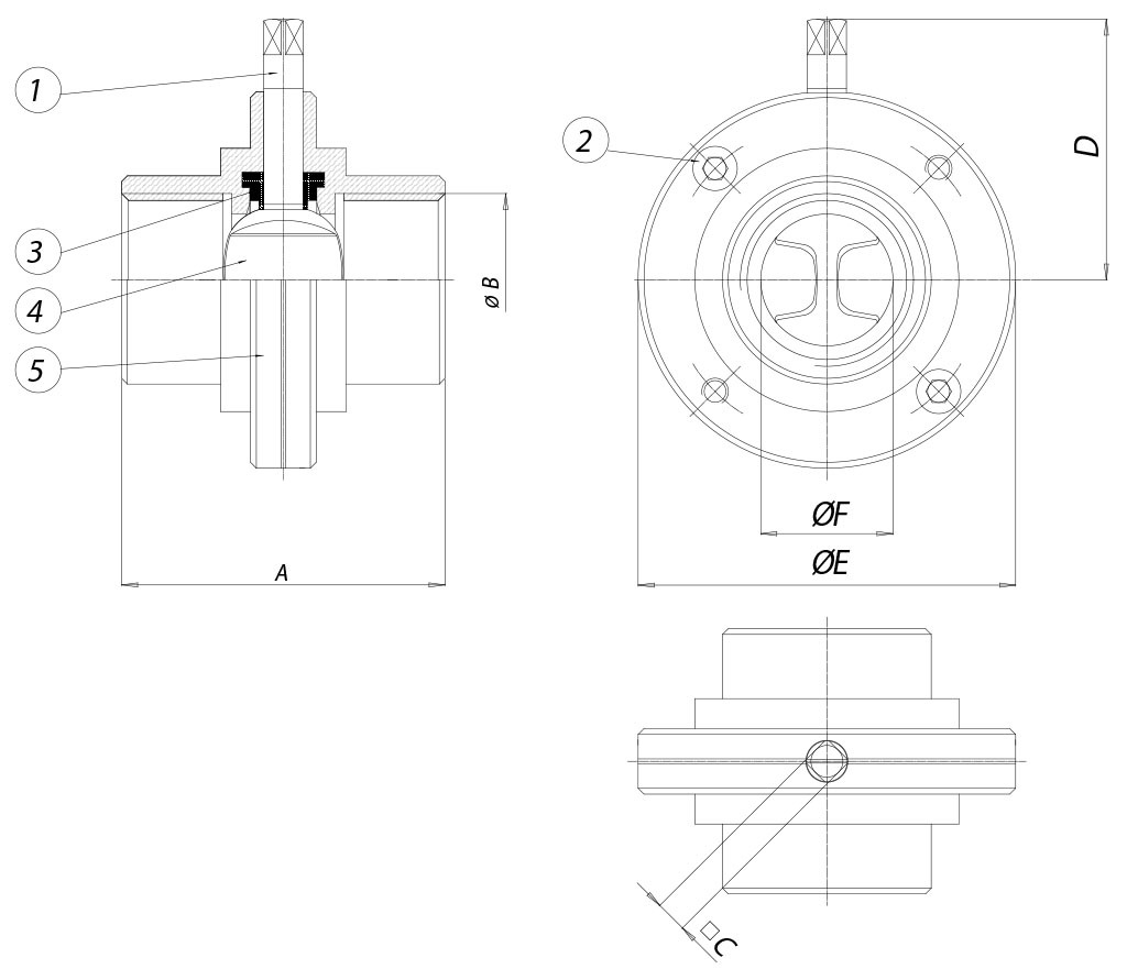 Item 490-492-493 butterfly valve - materials - ITEM 490 ISO 228/1