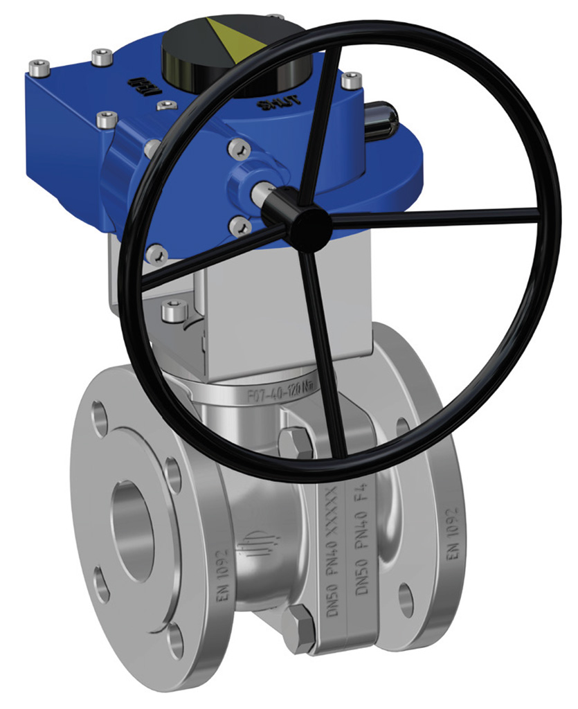 PROCHEMIE 60 Split Body PN 16-40 stainless steel ball valve - special executions - Manual gear-box