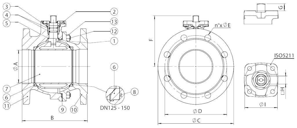 Item 216 iron ball valve - dimensions - 