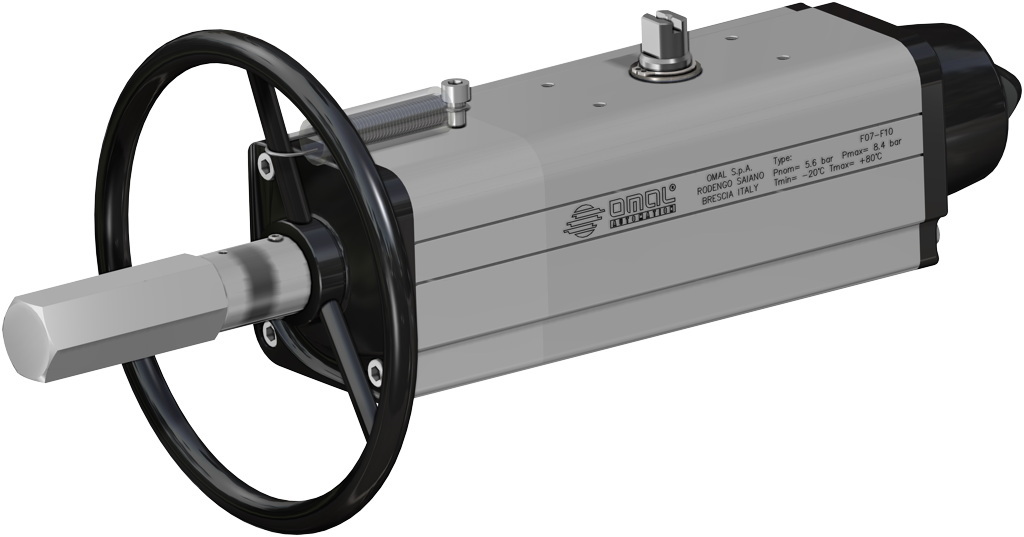 SUPREME Trunnion ball valve - info drivers - Pneumatic actuator with integrated handwheel