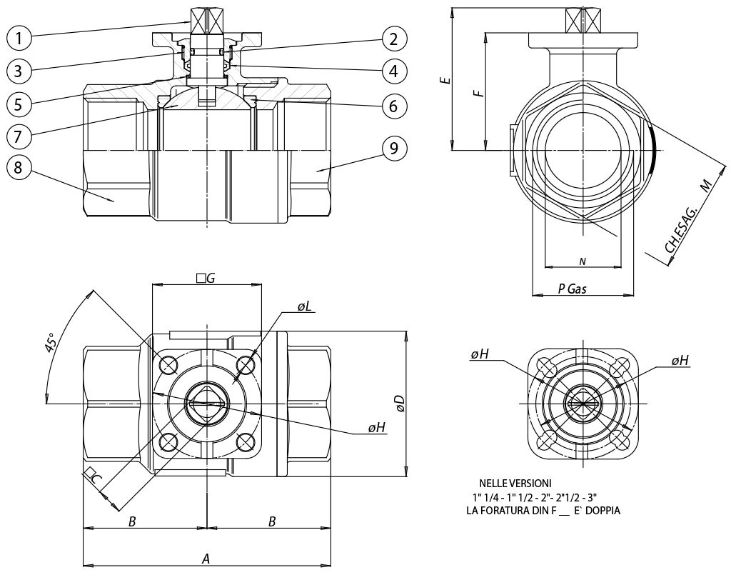 Item 101 brass ball valve