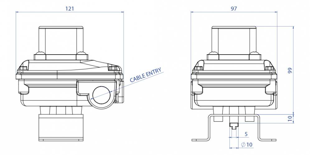 KS1L aluminium with optical indicator