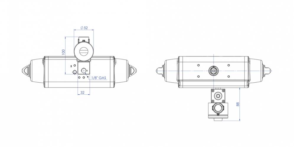 NC 3/2 solenoid valve 1/8” with ATEX II2GD Exd IIC T4-T6 coil