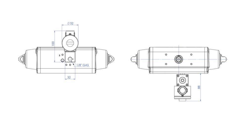 NC 3/2 solenoid valve 1/8” with ATEX II2GD Exd IIC T4-T6 coil