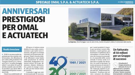 Today's "Giornale di Brescia" celebrates OMAL's anniversary